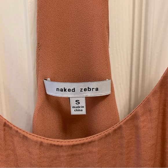 Naked Zebra Orange Brown Sleeveless Camisole Backless - Picture 2 of 3